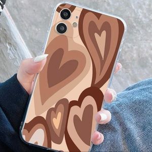 Brown swirling Heart iphone Case
